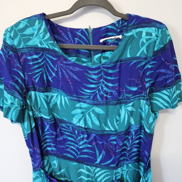 Vintage 80s botanical dress - Picture 3 of 8